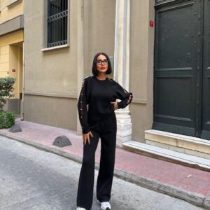 Cutout Sleeve Set