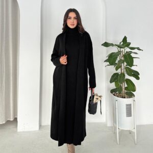 Elegant Long Knit Cardigan Set