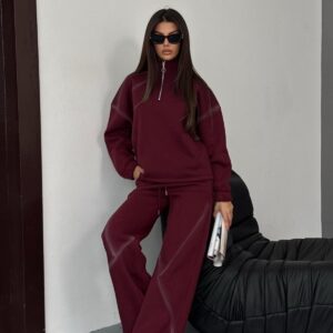 High-Neck Zip Cozy Tracksuit Set