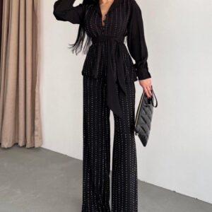Midnight Studded Two-Piece Set